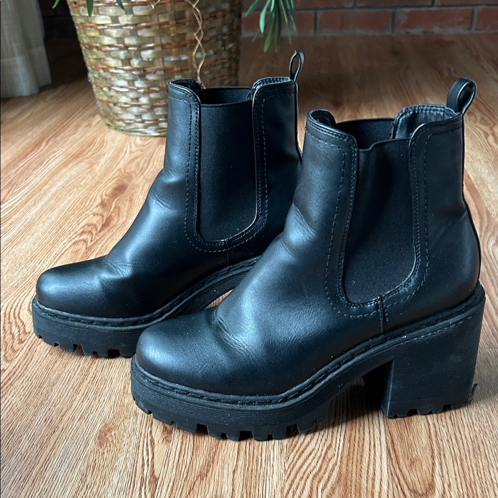 Black Chunky Ankle Boots